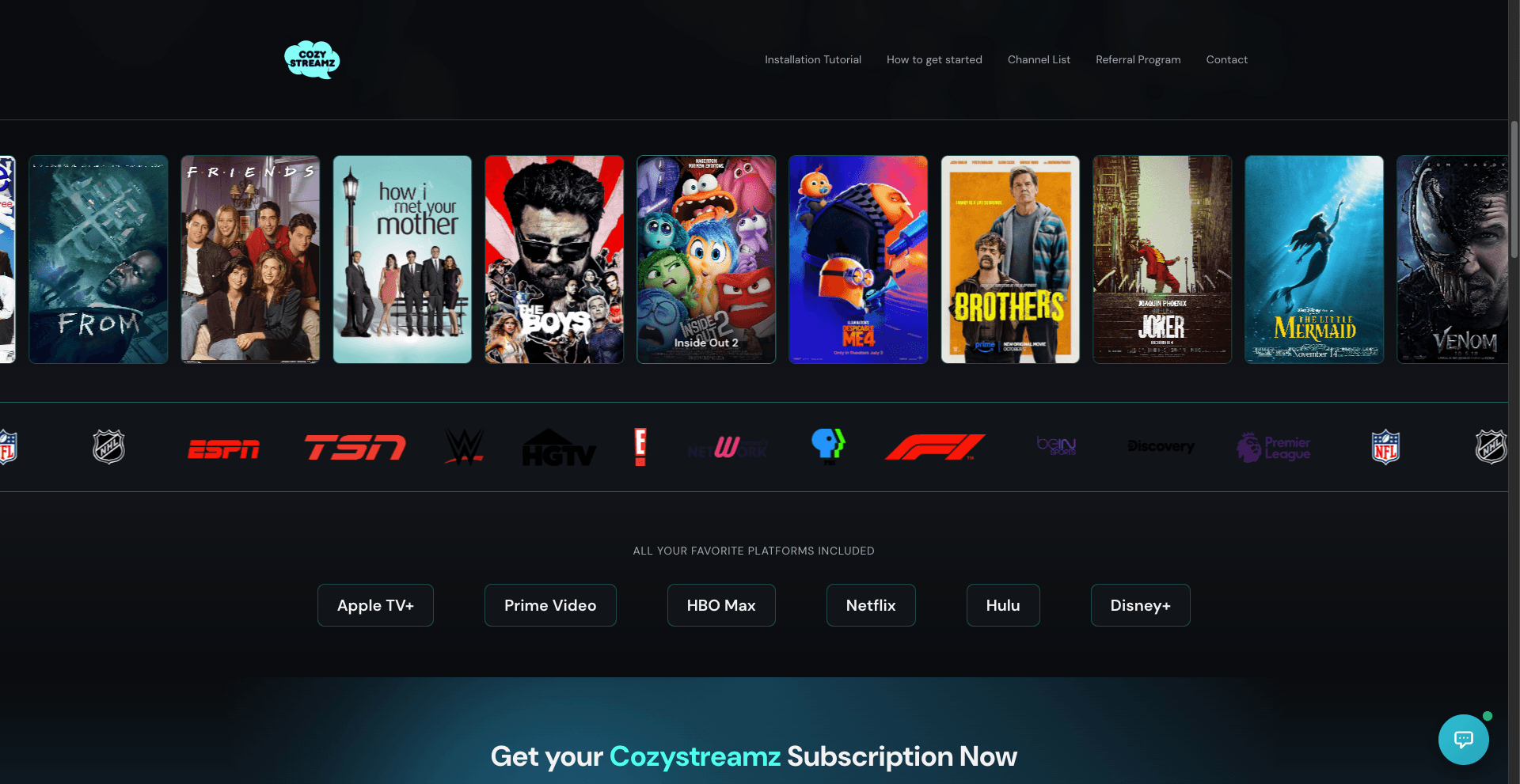 CozyStreamz content showcase